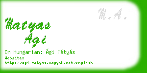 matyas agi business card