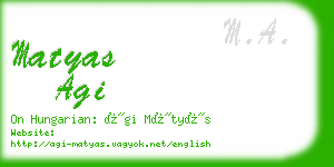 matyas agi business card